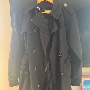 Calvin Klein Black Pea Coat Jacket (Size 4)